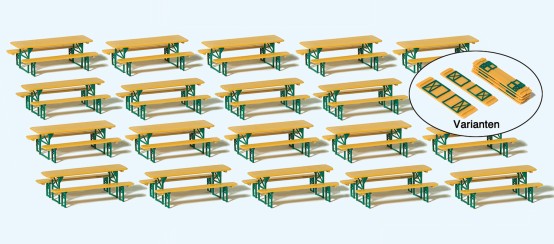 Preiser 24707 H0 20 Biertischgarnituren (Bausatz) 