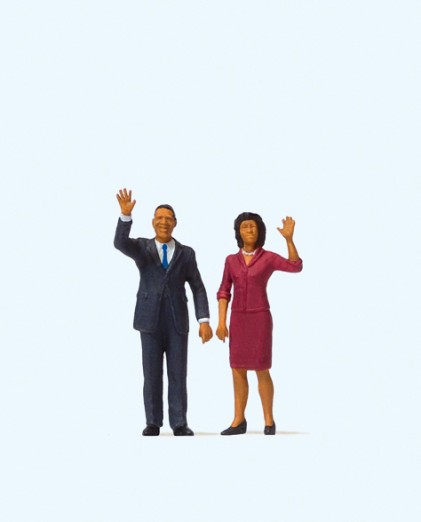 Preiser 28144 H0 President Obama and The First Lady 