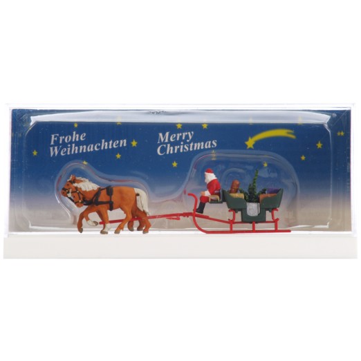 Preview: Preiser 30448 H0 Schlitten, Weihnachtsmann, Pakete 