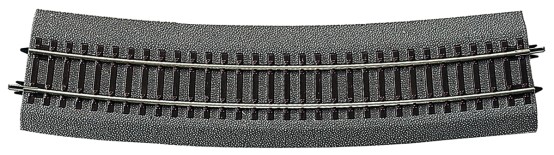 Roco 42528 H0 Gebogenes Gleis R10 mit Bettung 
