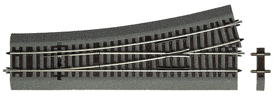 Roco 42534 H0 Weiche links 15° mit Bettung 