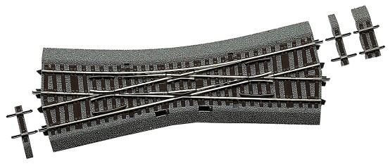 Roco 42546 H0 Einfache Kreuzungsweiche 15° mit Bettung 
