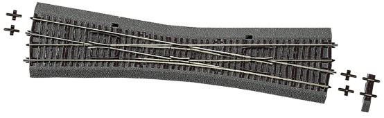 Roco 42591 H0 Einfache Kreuzungsweiche 10° mit Bettung 