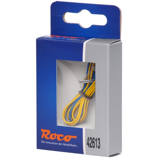 Preview: Roco 42613 H0 2-poliges Anschlusskabel mit montierten Schienenlaschen für Roco-Line-2,1-mm-Gleise