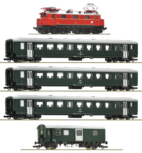 Roco 61493 H0 Zugset E-Lok Rh 1670 mit Personenzug, ÖBB 