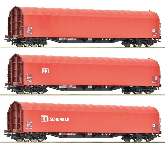 Roco 6600156 H0 Schiebeplanenwagen Rilns, DB AG 3er-Set 