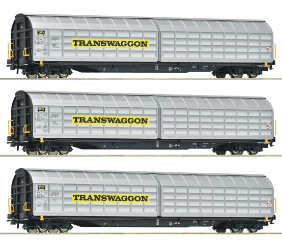 Roco 6600166 H0 Schiebewandwagen, Transwaggon 3er-Set 