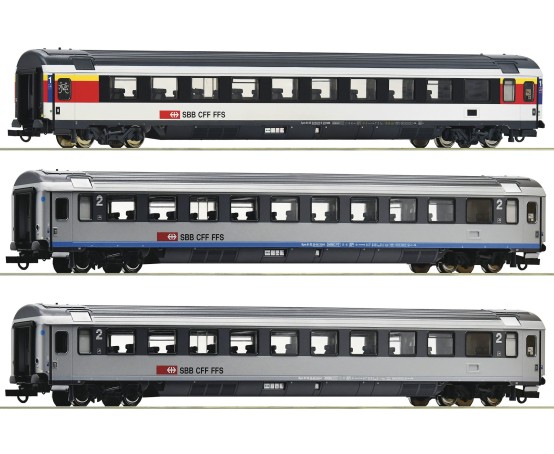 Roco 74022 H0 EuroCity-Wagen EC 7, SBB 3er-Set 
