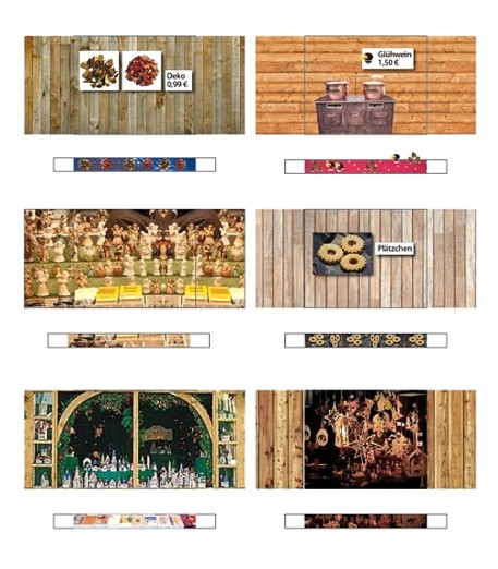 Preview: NOCH 66412 H0 Weihnachtsmarktbuden-Set 3-teilig 
