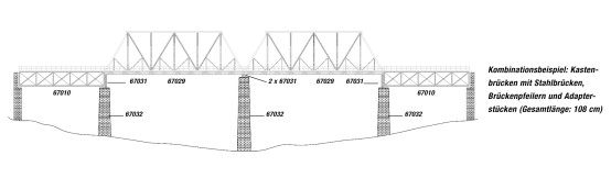 Preview: NOCH 67029 H0 Kastenbrücke, 36 cm lang 