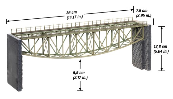 Preview: NOCH 67027 H0 Fischbauchbrücke, 36 cm lang 