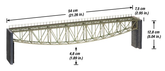 Preview: NOCH 67028 H0 Fischbauchbrücke, 54 cm lang 
