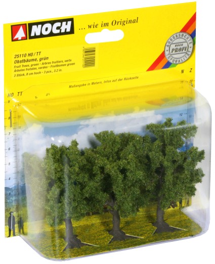 Preview: NOCH 25110 H0/TT Obstbäume grün 3 Stück, 8 cm hoch 