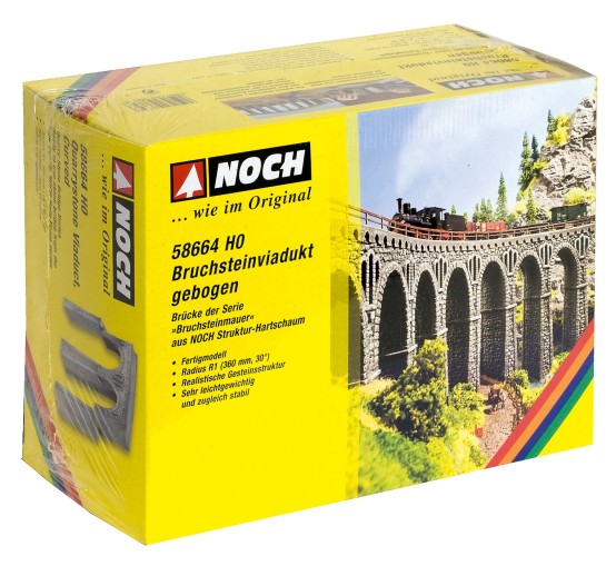 Preview: NOCH 58664 H0 Bruchsteinviadukt gebogen, Radius 360 mm 
