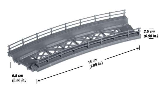 Preview: NOCH 21350 H0 Brücken-Fahrbahn gebogen, Radius 360 mm 