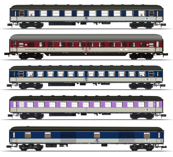 Minitrix 15473 N Schnellzugwagen, DB 5er-Set 
