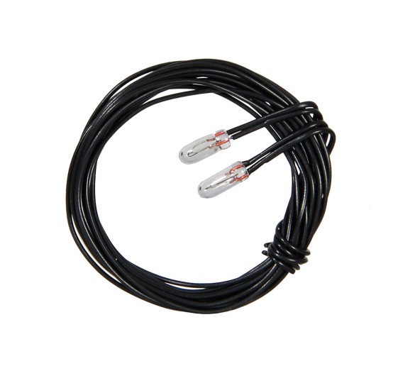 Viessmann 3503 Glühlampen klar T3/4, Ø 2,3 mm, 12 V, 50 mA, 2 Kabel, 2 Stück