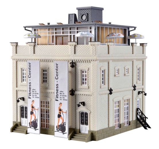 Preview: Vollmer 43608 H0 Fitness-Center mit Dachterrasse 