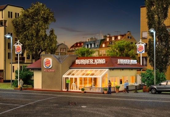 Preview: Vollmer 43632 H0 Burger King Schnellrestaurant 