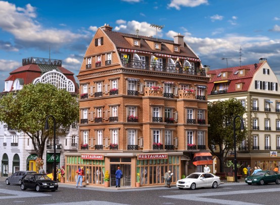 Vollmer 43781 H0 Restaurant inkl. LED-Beleuchtung 