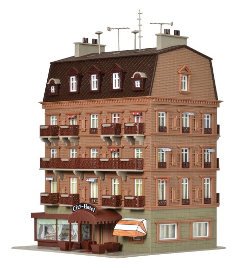 Preview: Vollmer 43782 H0 City-Hotel mit LED-Beleuchtung 