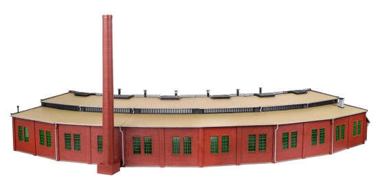 Preview: Vollmer 45758 H0 Ringlokschuppen mit Türschließvorrichtung 
