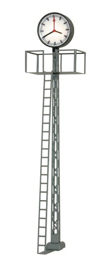 Viessmann 5081 H0 Beleuchtete Bahnhofsuhr auf Gittermast, LED weiß, 7 cm hoch