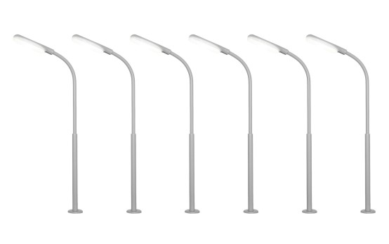 Viessmann 60906 H0 Peitschenleuchte, LED weiß 6er-Set 