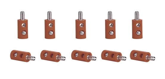 Viessmann 6873 Querlochstecker braun (10 Stück) 