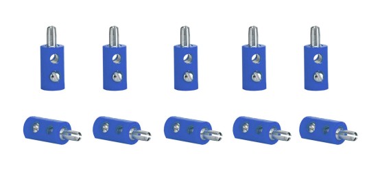 Viessmann 6874 Querlochstecker blau (10 Stück) 
