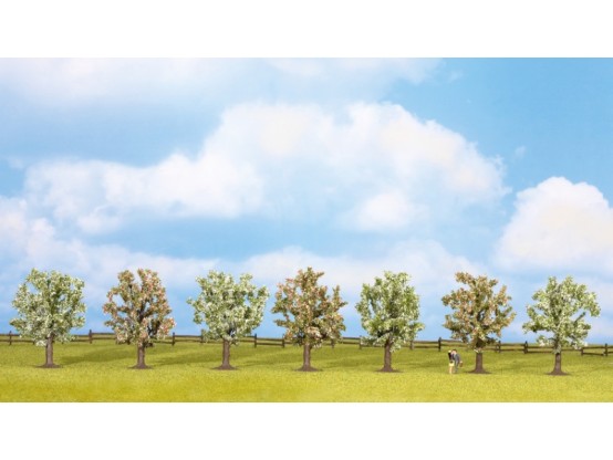 Preview: NOCH 25092 Obstbäume, blühend, 7 Stück, ca. 8 cm hoch 
