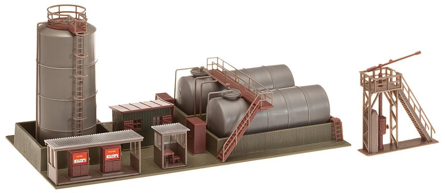 FALLER 120157 H0 Öllager mit Dieseltankstelle und Ölkran 