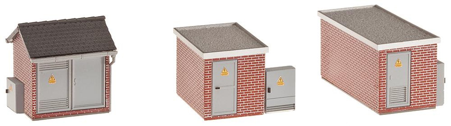 FALLER 120239 H0 3 Trafostationen Backstein 