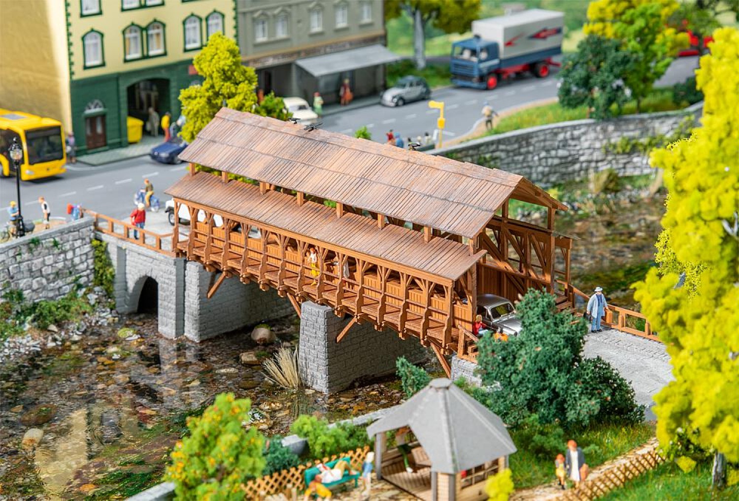 FALLER 120527 H0 Eisenbahn-Holzbrücke 