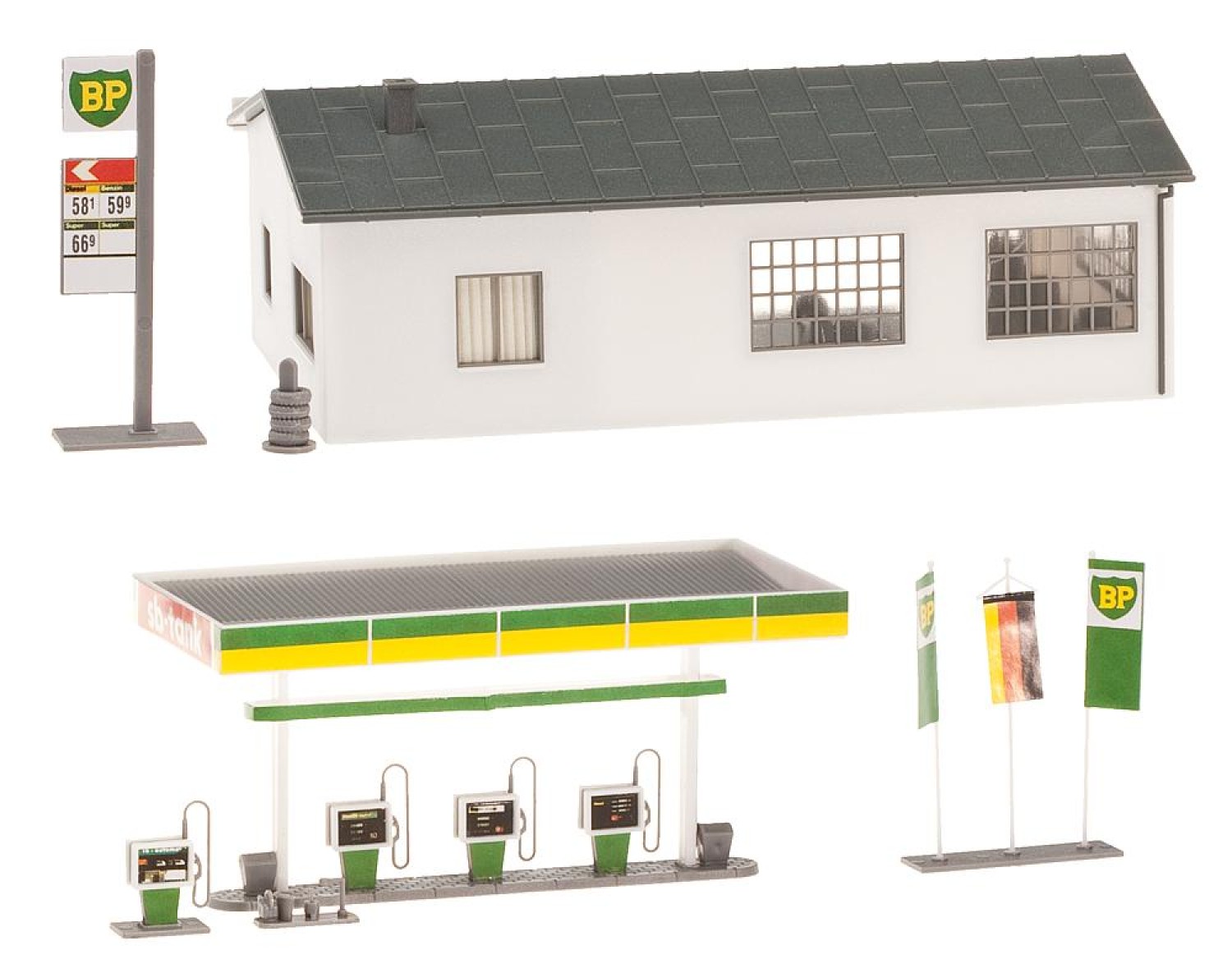 FALLER 130345 H0 Tankstelle mit Servicegebäude 