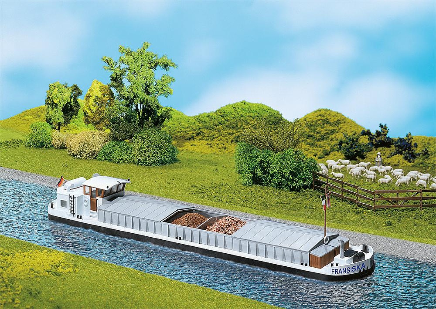 FALLER 131006 H0 Flussfrachtschiff mit Wohnkajüte 