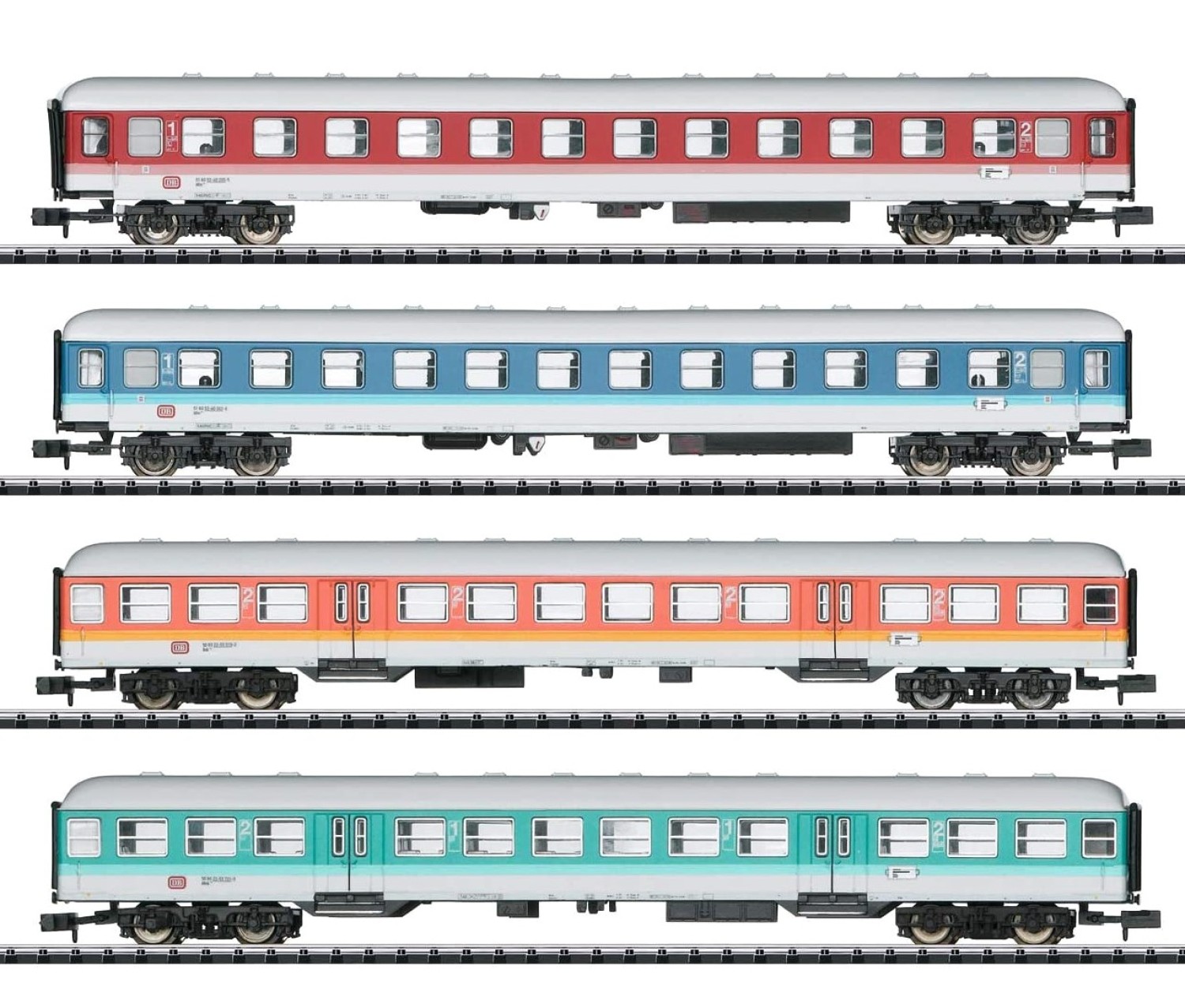 Minitrix 15806 N Personenwagen „Neue Farben“ DB 4er-Set 