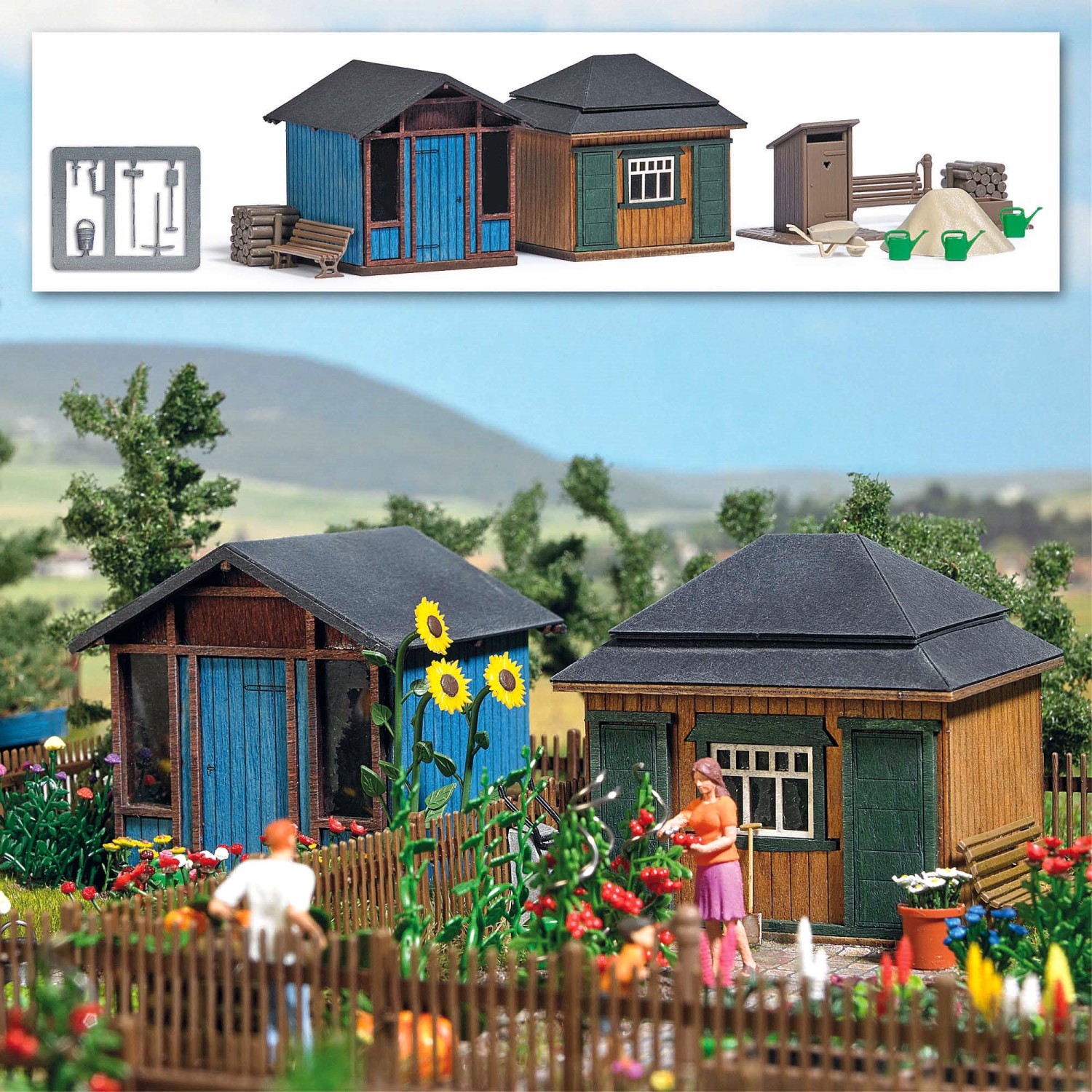 BUSCH 1617 H0 Gartenlauben Set 2 