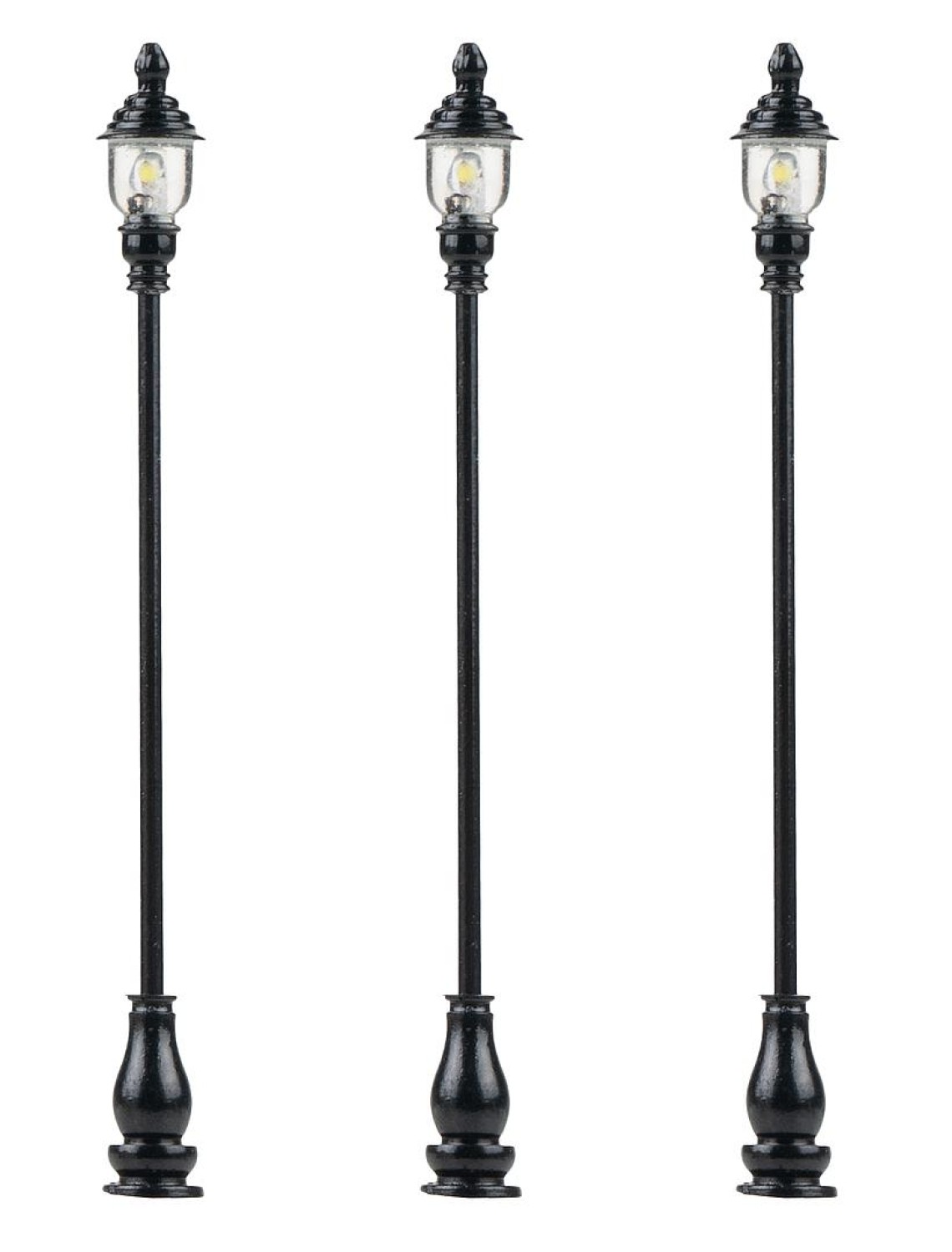 FALLER 180116 H0 LED-Parklaterne, warmweiß, 3 Stück 