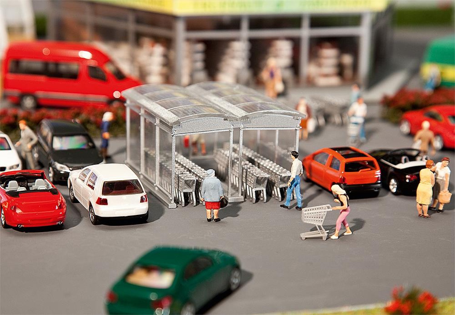 FALLER 180606 H0 Moderner Einkaufswagen-Unterstand 