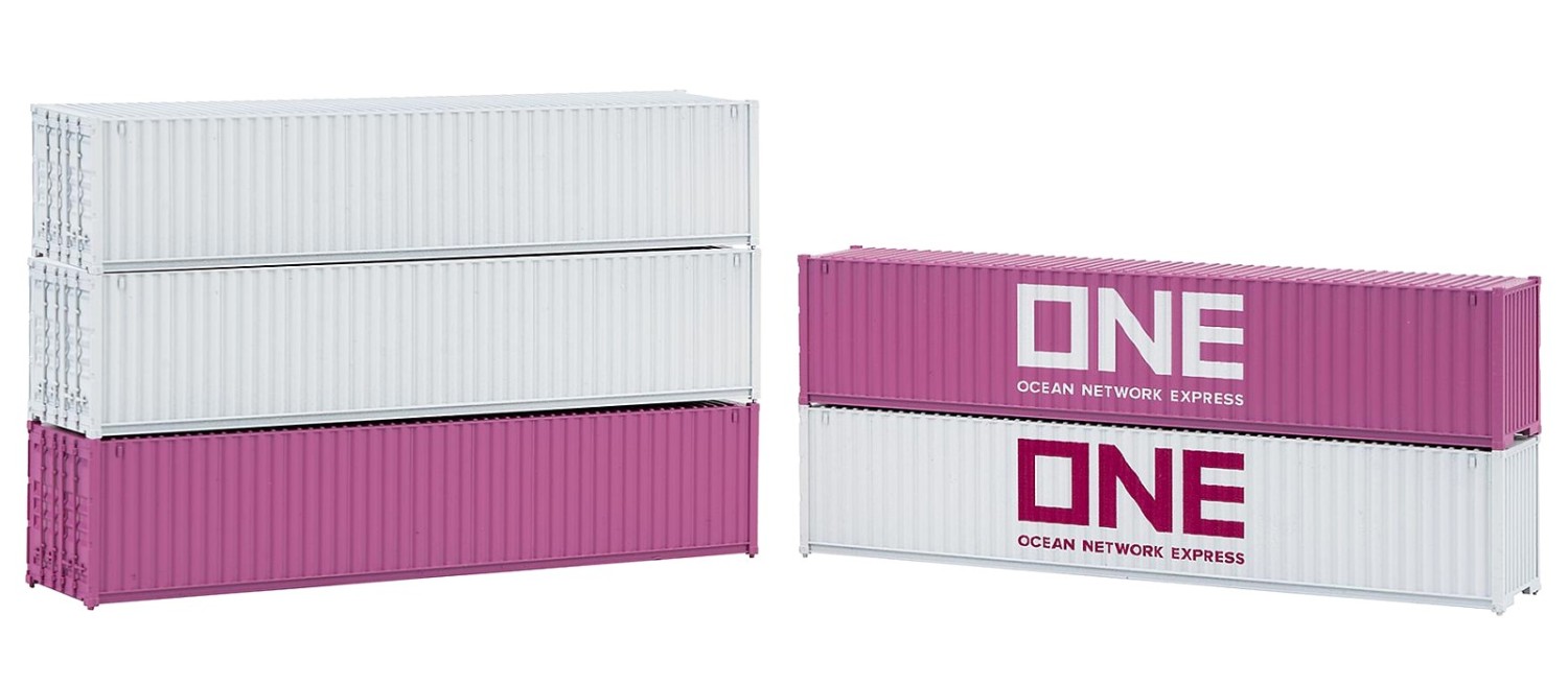 FALLER 182152 H0 40' Container ONE, 5er-Set 