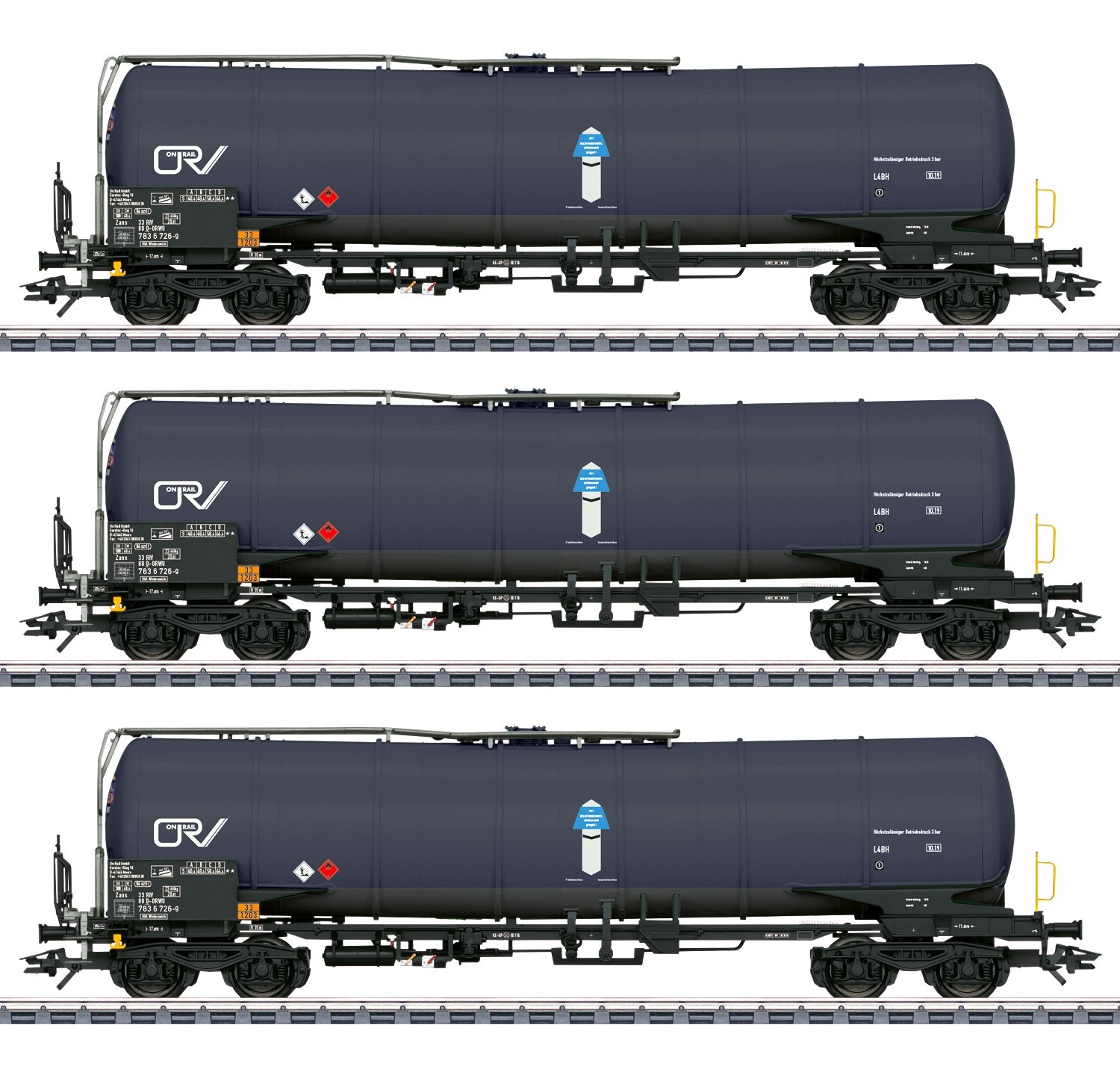 Märklin 47543 H0 Kesselwagen Zans, On Rail 3er-Set 