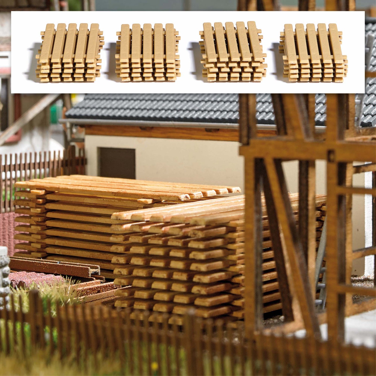 BUSCH 7760 H0 Bretterstapel 