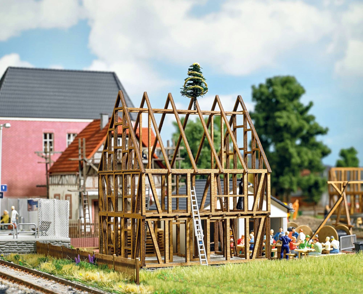 BUSCH 1370 H0 Fachwerkhaus Rohbau 