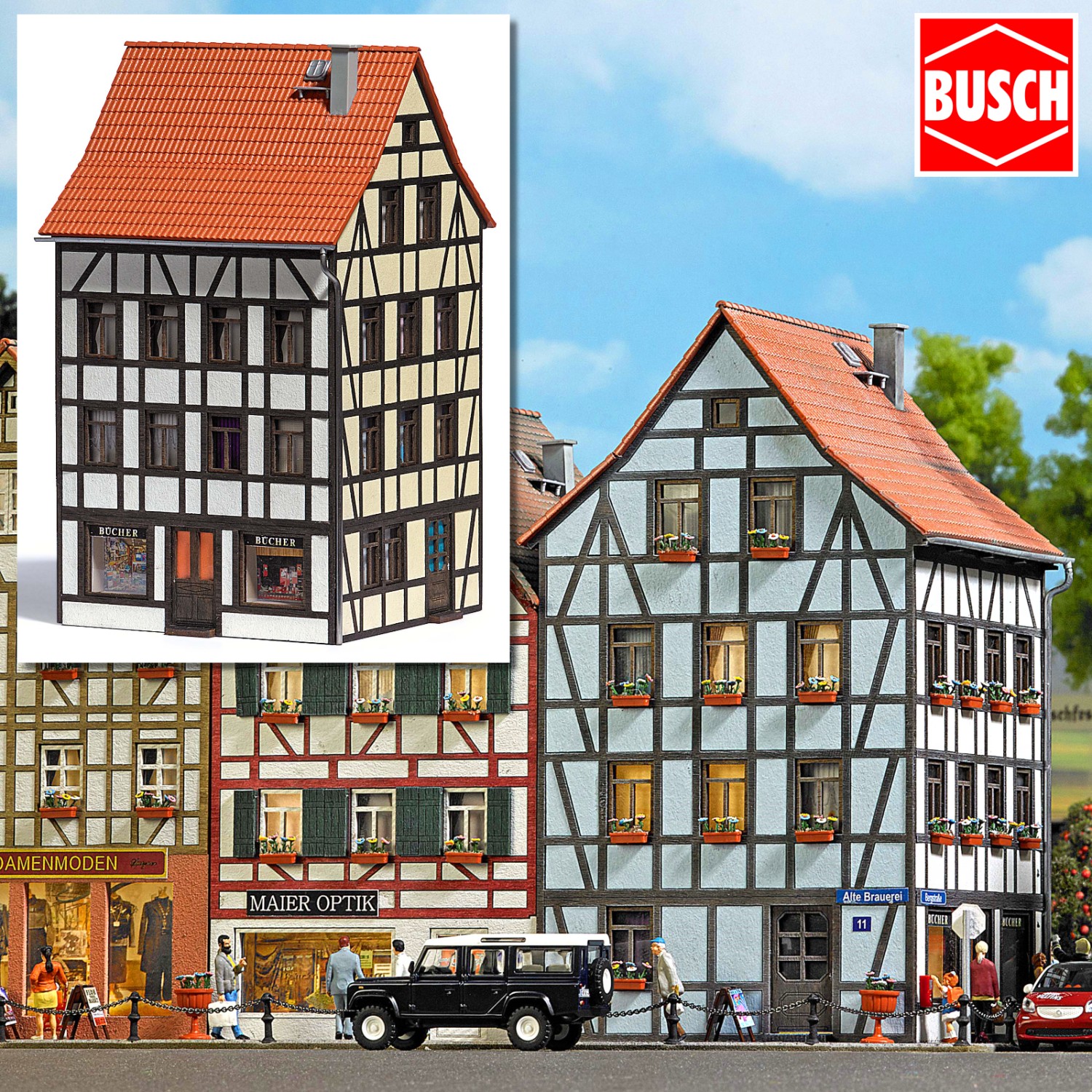 BUSCH 1536 H0 Altstadt Eckhaus 
