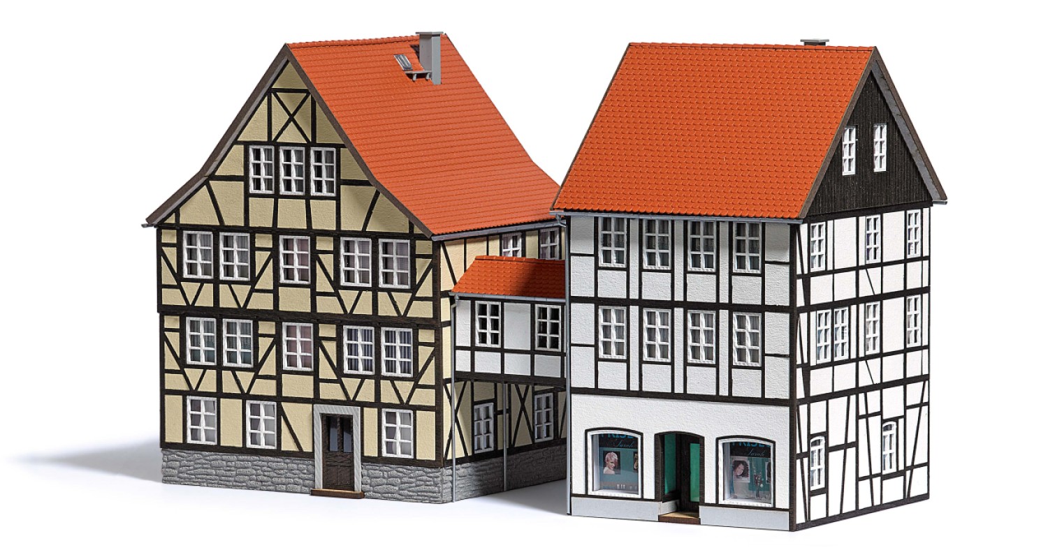 BUSCH 1538 H0 Häuser mit Übergang 