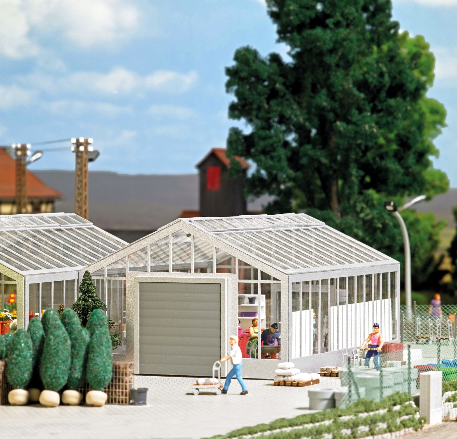 BUSCH 1547 H0 Gartencenter / Gewächshaus 