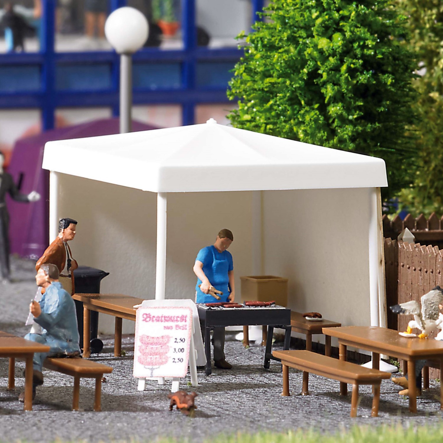 BUSCH 1828 H0 Bratwurst-Grillstand 