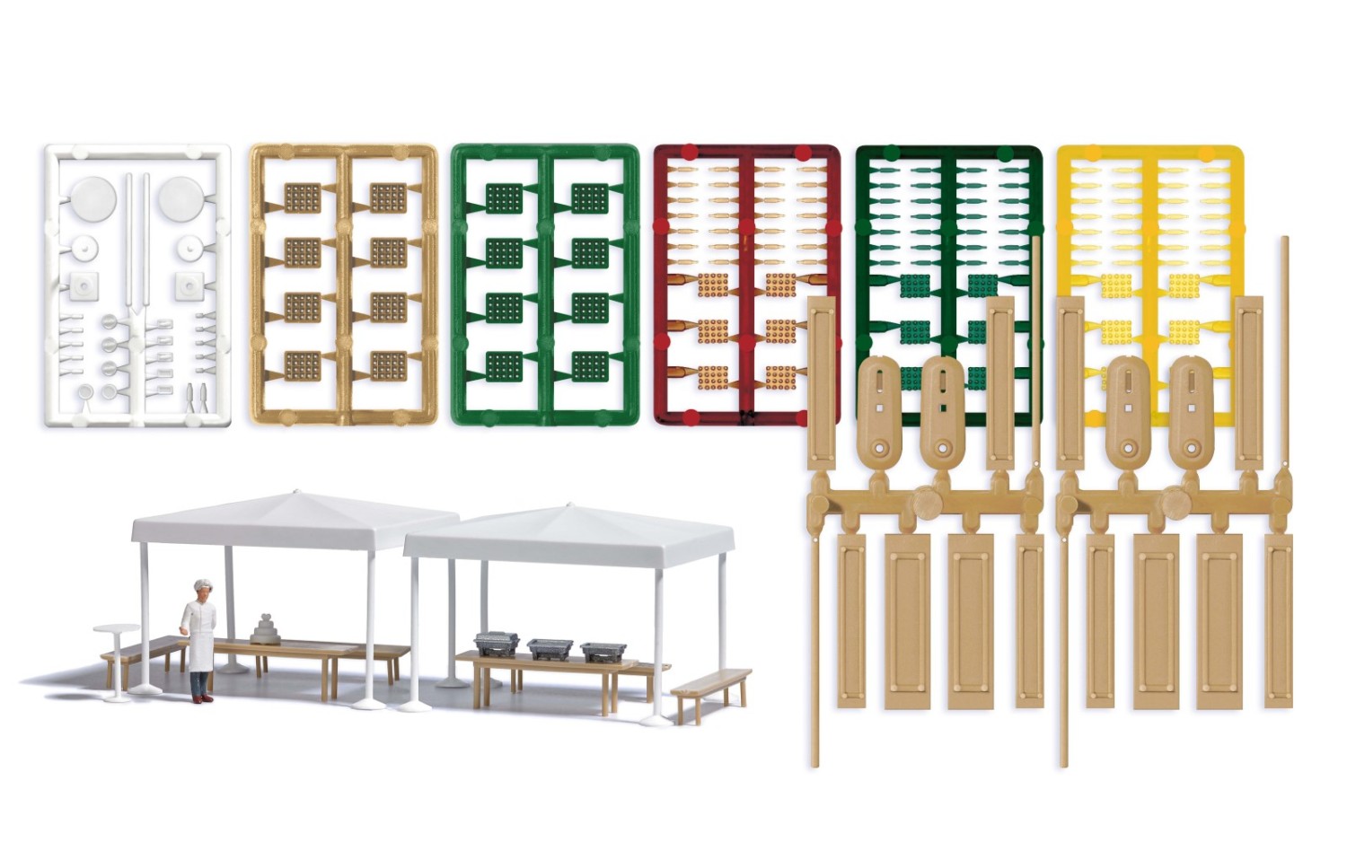 BUSCH 1830 H0 Catering-Set mit Koch 
