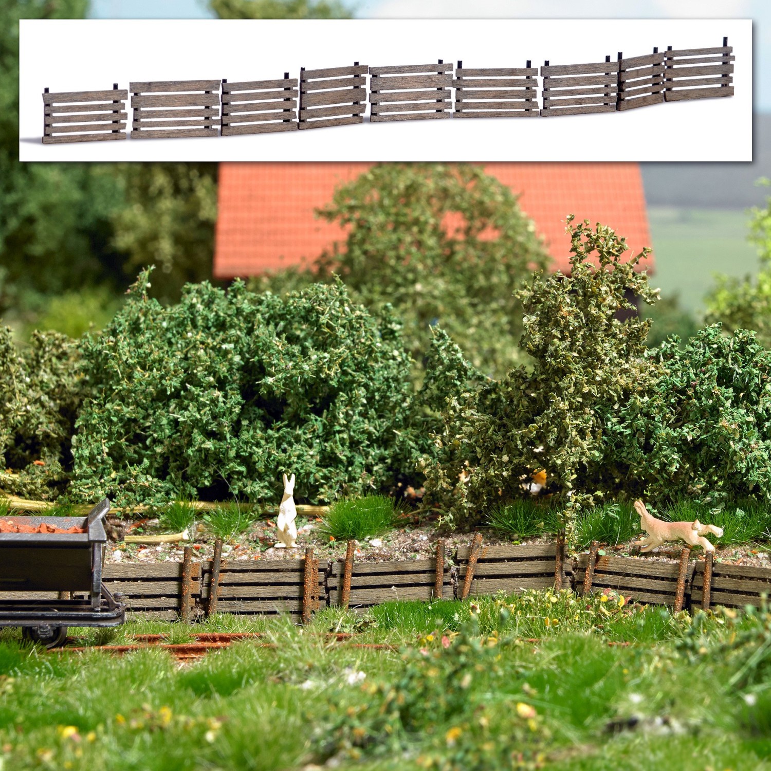 BUSCH 1849 H0 Hangbefestigung mit Brettern 